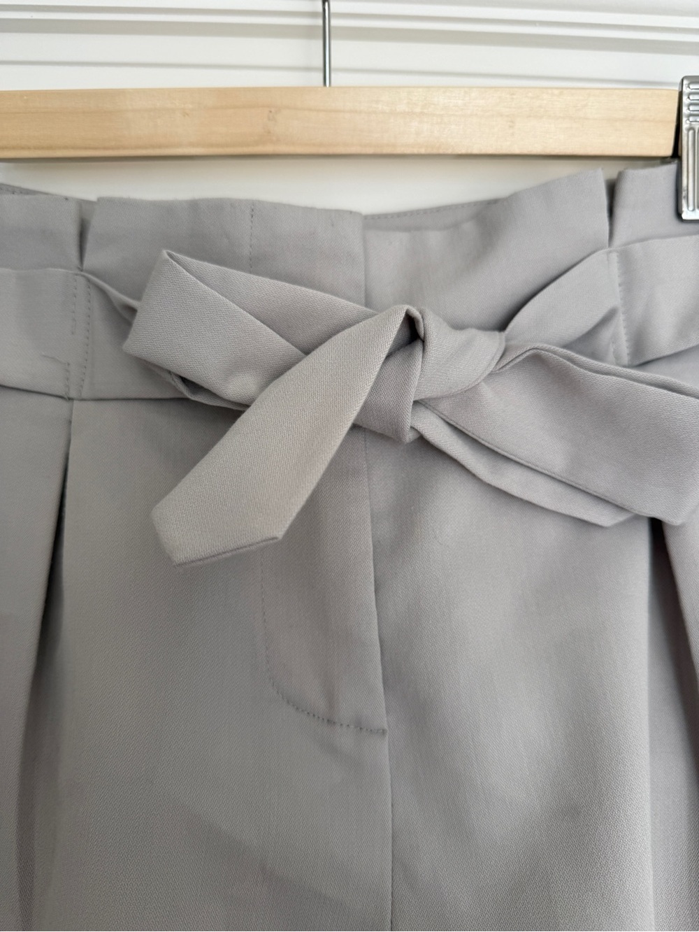 Under Skies High-Waist Tie-Belt Shorts in Light Taupe - Picture 3 of 5